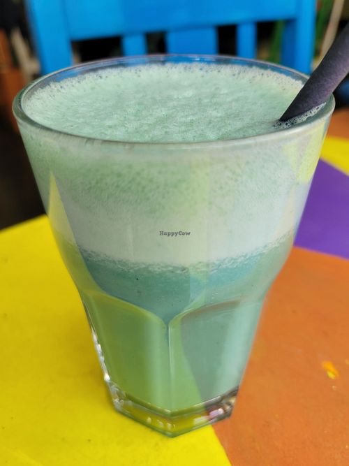 Spirulina fruit smoothie at Dream House in Sofia