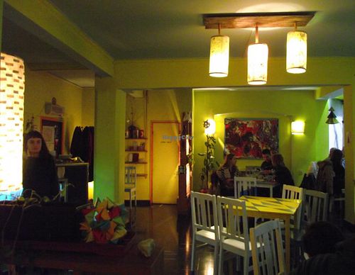 Inside the restaurant at Dream House in Sofia