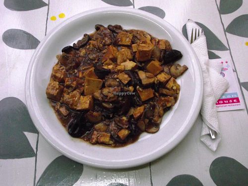 One of the best dishes
'Tofu shiitake, field mushrooms and black mushrooms'
 at Dream House in Sofia