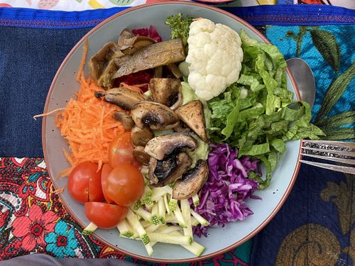 Poke with quinoa underneath   at Veggie Beer House in Valparaiso