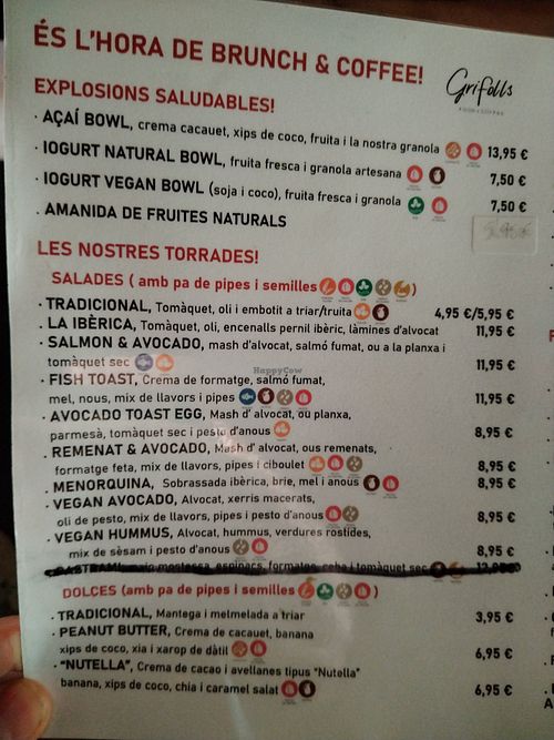 Carta1 at Grifolls Food & Coffee in Terrassa