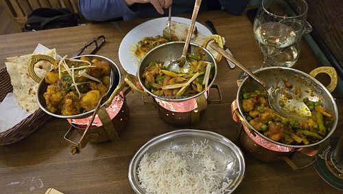 Fantastic vegan curry,  there is even a section within their menu for vegan. Fresh tasting and nice and hot. at Taj Mahal  in Decin