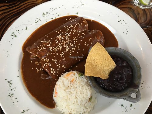 Enchiladas de mole  at Mestizo in North West London