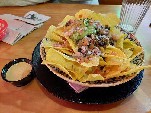 Nachos Machete with tons of vegan stuff on top at Rockabilly in Gran Canaria