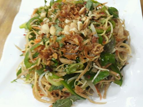 Banana Flower Salad at Vegetarian in the Golden Age in Vientiane
