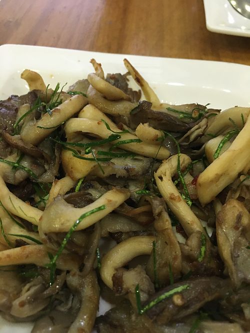 Braised Oyster Mushroom w/ M.... at Vegetarian in the Golden Age in Vientiane