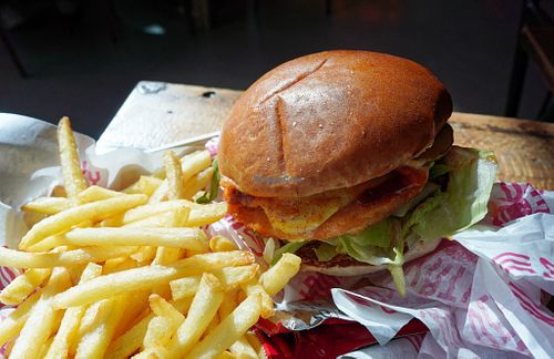 Chicken burger at Dirty V - Barcode Street Food in Oslo