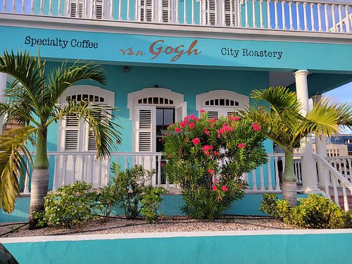 Outside at Van Gogh Specialty Coffees in Willemstad