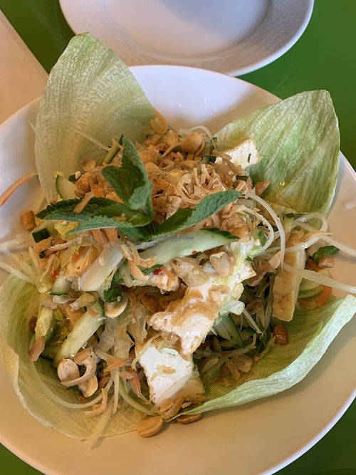 Papaya salad with tofu   at Pho Me in Hitchin