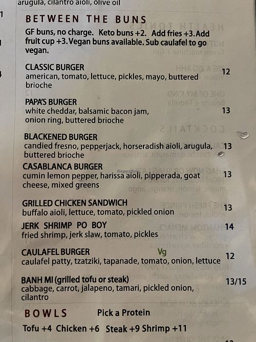 Online menu is outdated. This is the current menu as of July 2022. V = vegan  at The Wild Hare in Stillwater