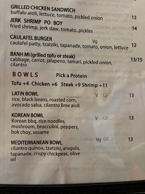 Online menu is outdated. This is the current menu as of July 2022. V = vegan  at The Wild Hare in Stillwater