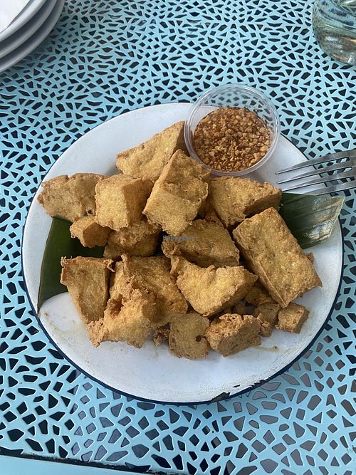 Fried Tofu w/Peanut Sauce • Crunchy and Yummy  at Bangrak Market in Seattle
