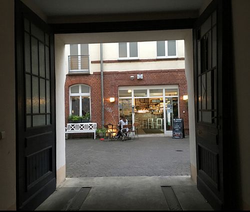 third back courtyard it is at Jivamukti Canteen in Berlin