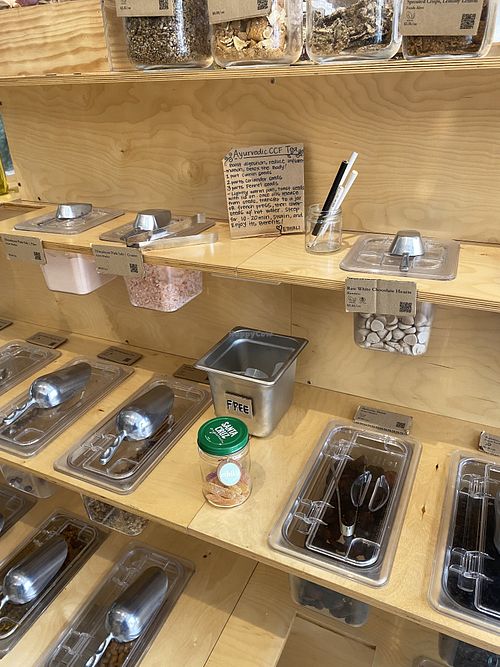 Container w/Scan Tag and Vegan Gummy Worms  at Ethikli in Long Beach