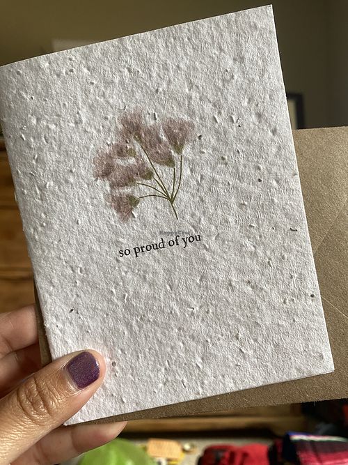 Eco-Friendly Card made of plantable wildflower seed paper, sending it to my bestie - I hope they plant it! 💕  at Ethikli in Long Beach