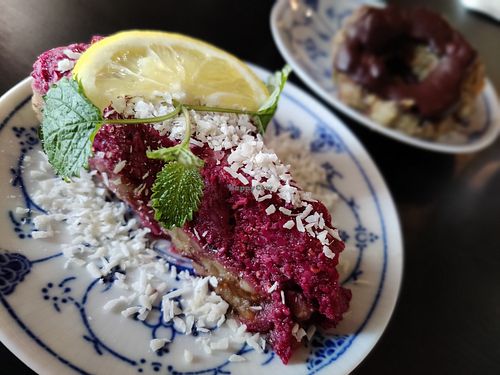 Raw Raspberry cake at Skansberget Café  in Uddevalla
