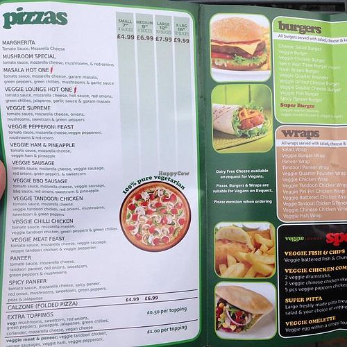 menu 2 at Veggie Lounge in Wolverhampton