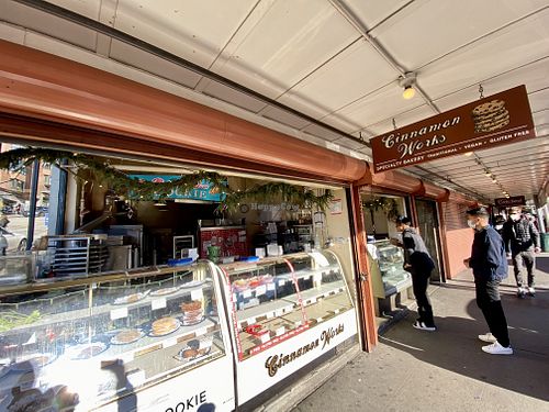 outside  at Cinnamon Works in Seattle