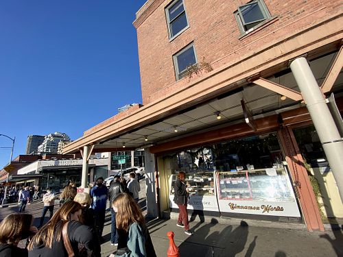 outside  at Cinnamon Works in Seattle