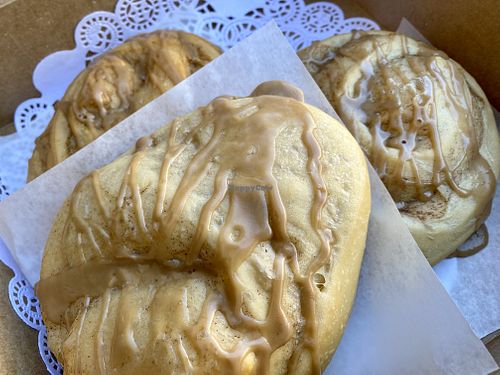 vegan cinnamon roll  at Cinnamon Works in Seattle
