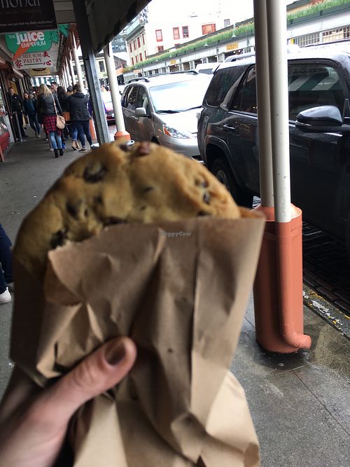 Vegan chocolate chip cookie  at Cinnamon Works in Seattle