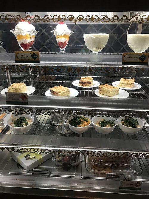 Desserts and salads at Govinda - Furye in Irkutsk