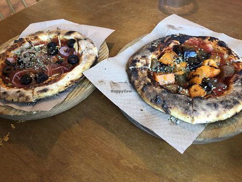 Vegan mini pizzas  at Festinar in Valencia