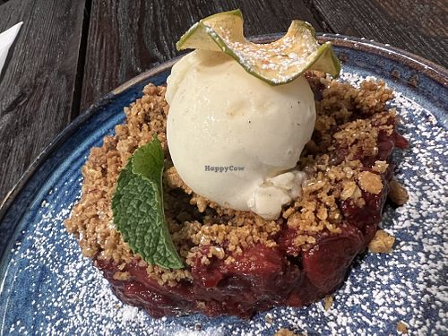 crumble vegan  at Punk Pasta in London