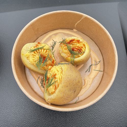 Vegan devilled potato salad   at DayDream by Flora Fromage in Calgary