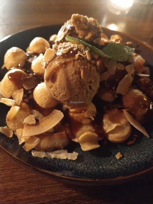 Bubble Waffle with Drunken Monkey Ice Cream  at Kanu Poké in Shrewsbury