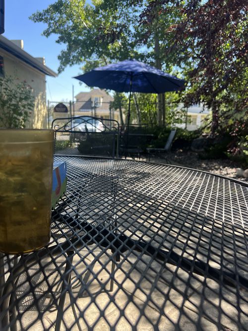 Outdoor dining   at Cafe Regis in Red Lodge