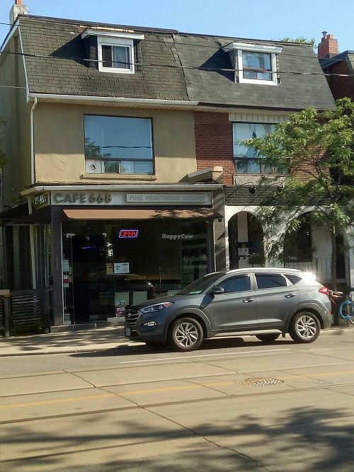 Storefront at Cafe 668 Vegetarian Restaurant in Toronto
