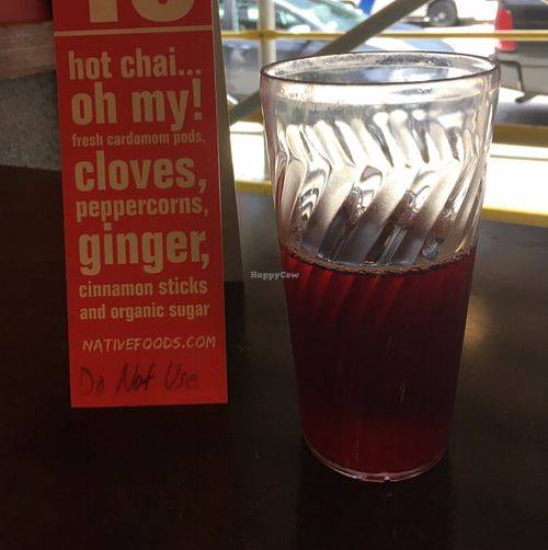 hibiskus lemonade unsweetened  at Native Foods - The Loop in Chicago