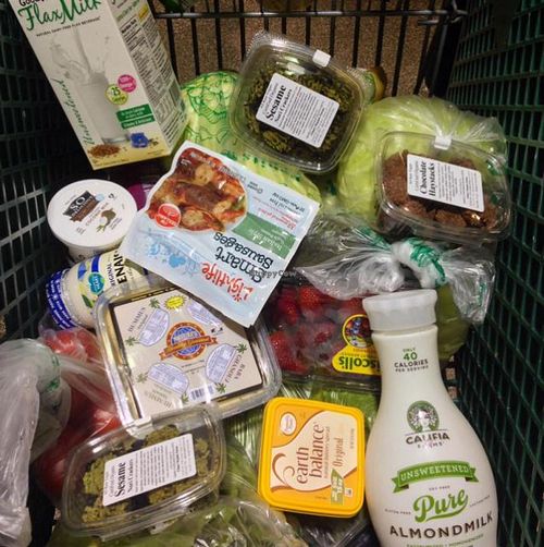 a cart full of vegan delights! : ) at Ada's Natural Market & Cafe in Fort Myers