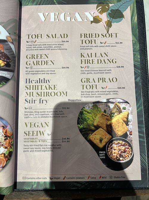 Menu  at Spice Market in Fremantle