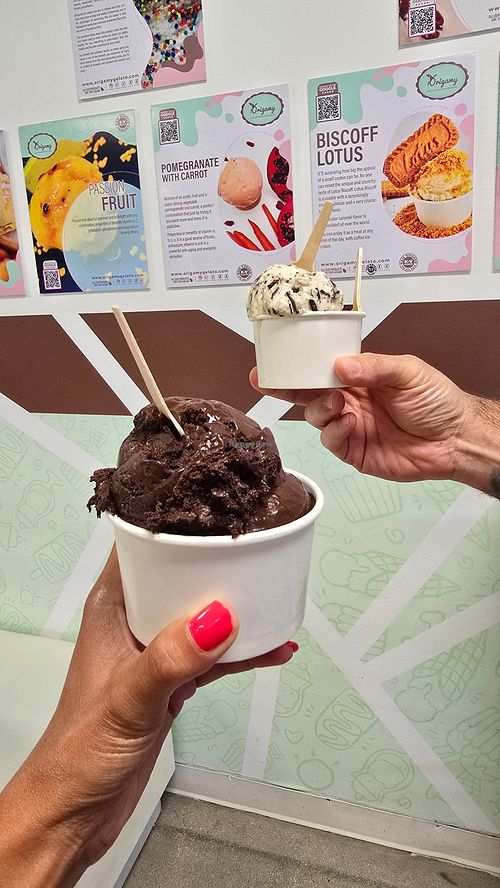 Chocolate and stratcielli at Origamy Gelato in Sunrise