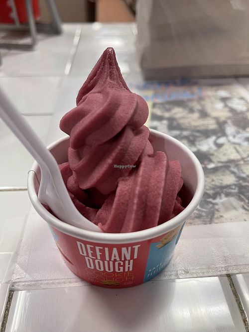 Cherry Dole Whip- vegan and yummy   at Defiant Cookie Dough in Chesterfield