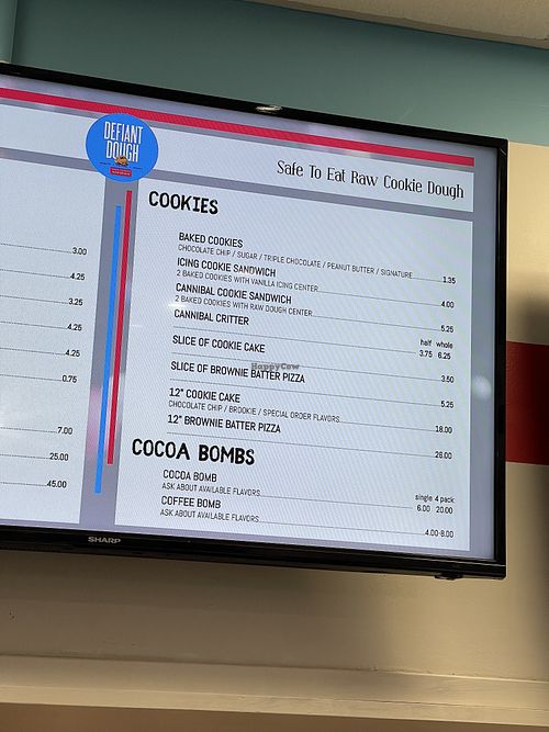 Menu  at Defiant Cookie Dough in Chesterfield