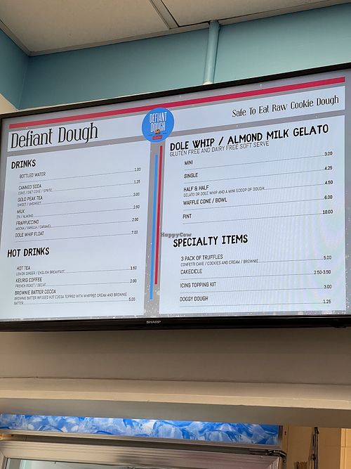 Menu  at Defiant Cookie Dough in Chesterfield