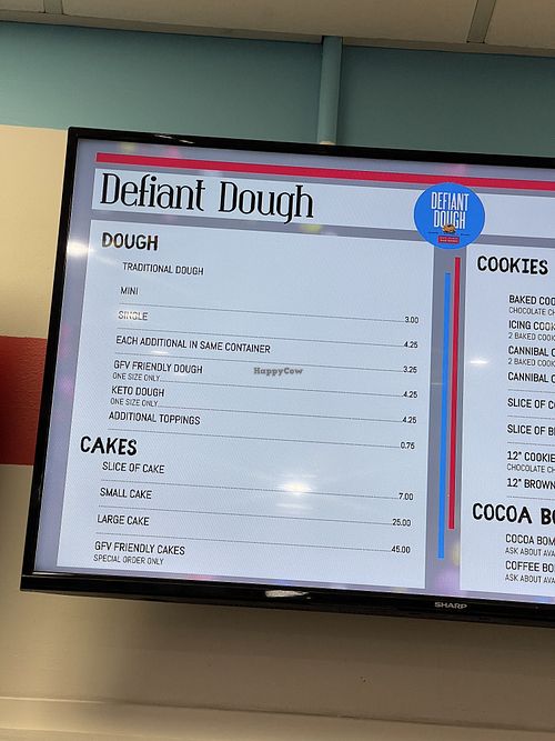 Menu  at Defiant Cookie Dough in Chesterfield
