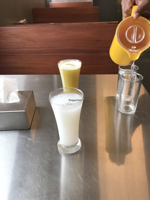 Coconut punch and sugarcane juice at Swati Snacks in Ahmedabad