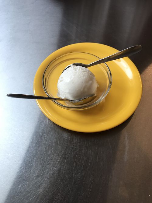 Custard apple (local fruit) house made ice cream  at Swati Snacks in Ahmedabad