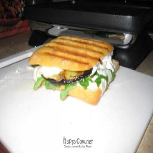 Grilled Eggplant, Arugula and Mozzarella Panini at Melissa's Sidewalk Cafe in Crestview