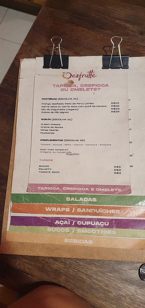 Tapioca vegana at Desfrutte in Porto Seguro