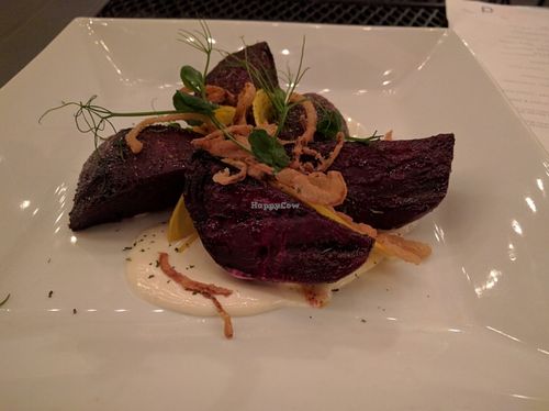 Grilled Beets with horseradish ";mayo"; at Plant in Asheville