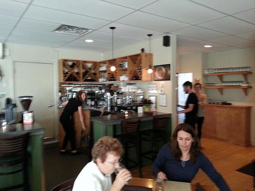 Plant Seating is limited but comfortable. at Plant in Asheville