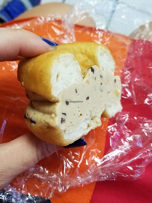 Ice cream doughnut sandwich at The Hop in Asheville