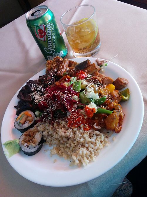 At R$40 per kilo, this big plate was R$30. at Lotus Vegetariano in Sao Paulo