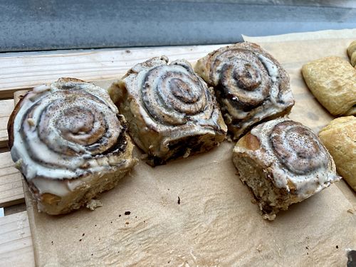 Cinnamon buns   at Bandit Bakery in Aberdeen
