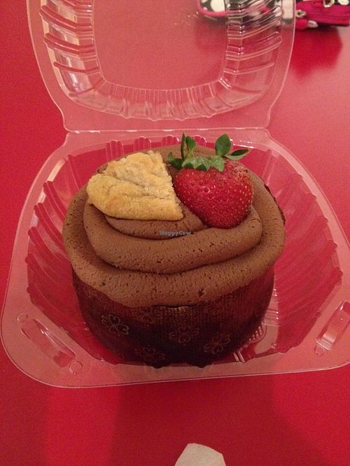 Strawberry Chocolate Chip Cookie Dough cake! at Red Velvet Cafe - Fashion Show Mall in Las Vegas